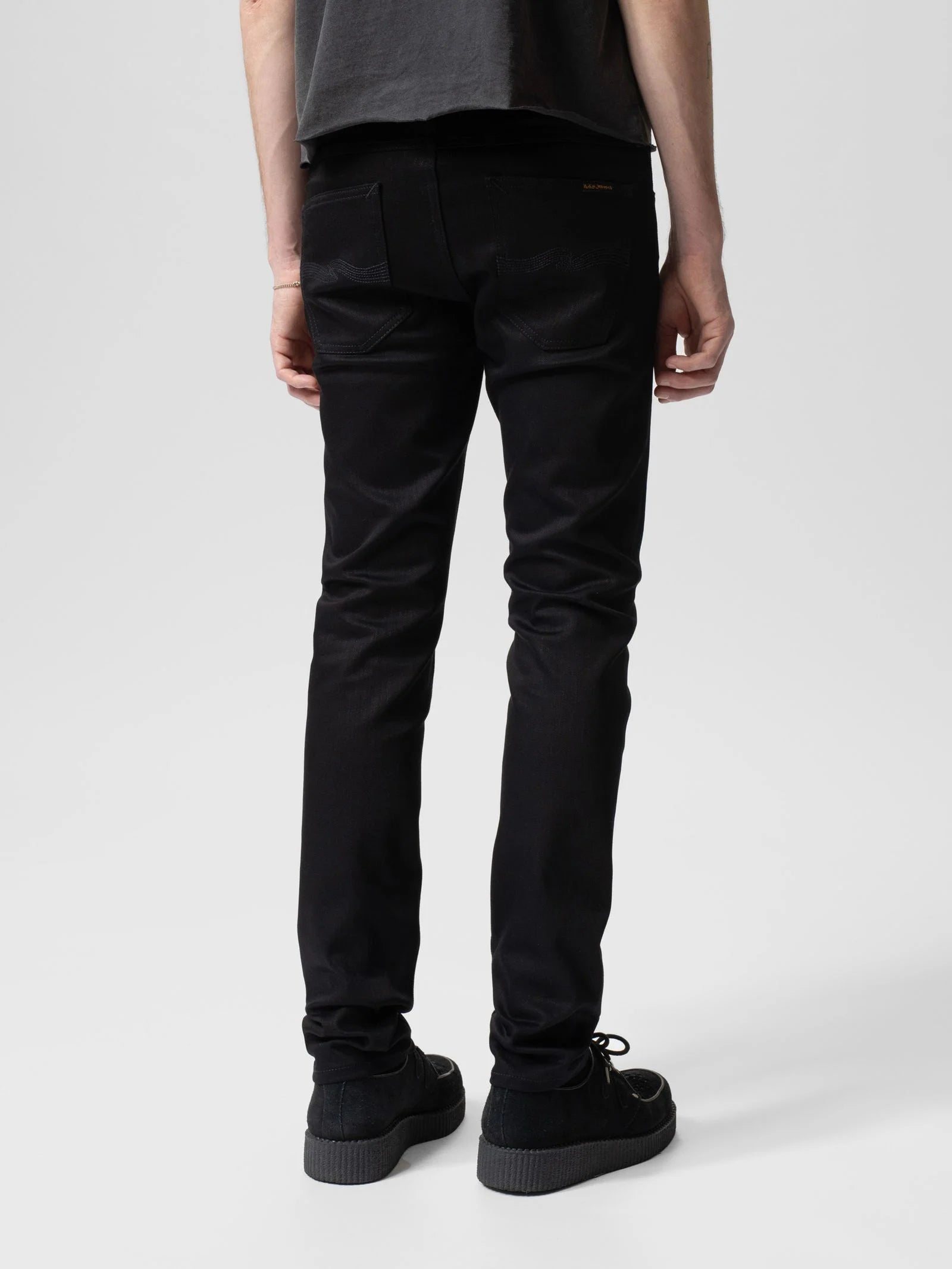 NUDIE JEANS LEAN DEAN DRY EVERBLACK COMFORT STRETCH DENIM