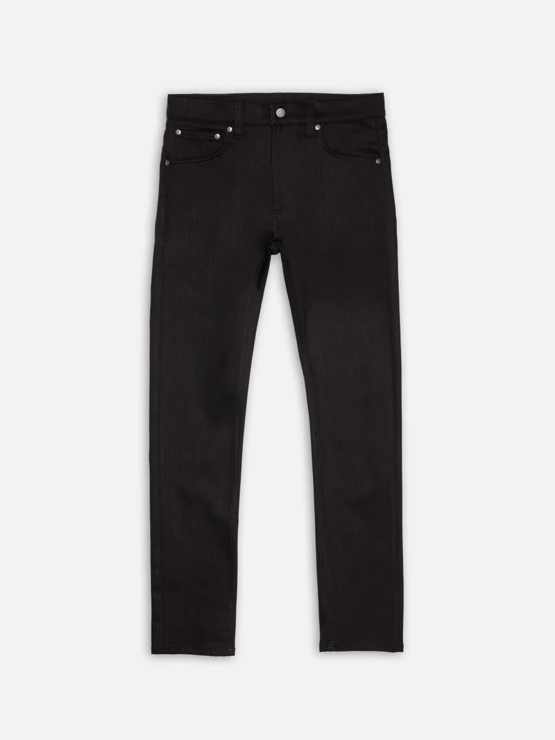 NUDIE JEANS LEAN DEAN DRY EVERBLACK COMFORT STRETCH DENIM
