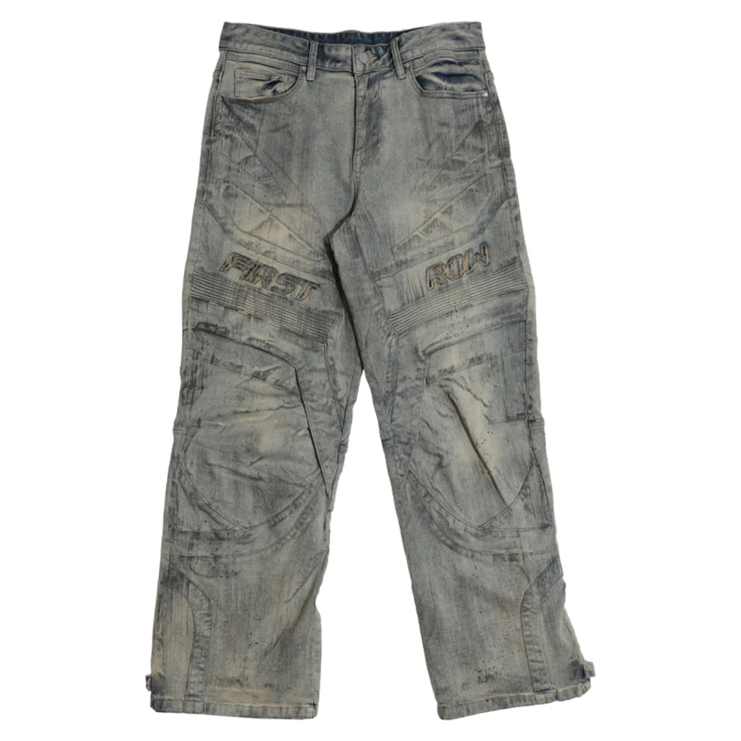 FIRST ROW MOTOR RACING Y2K DENIM PANTS