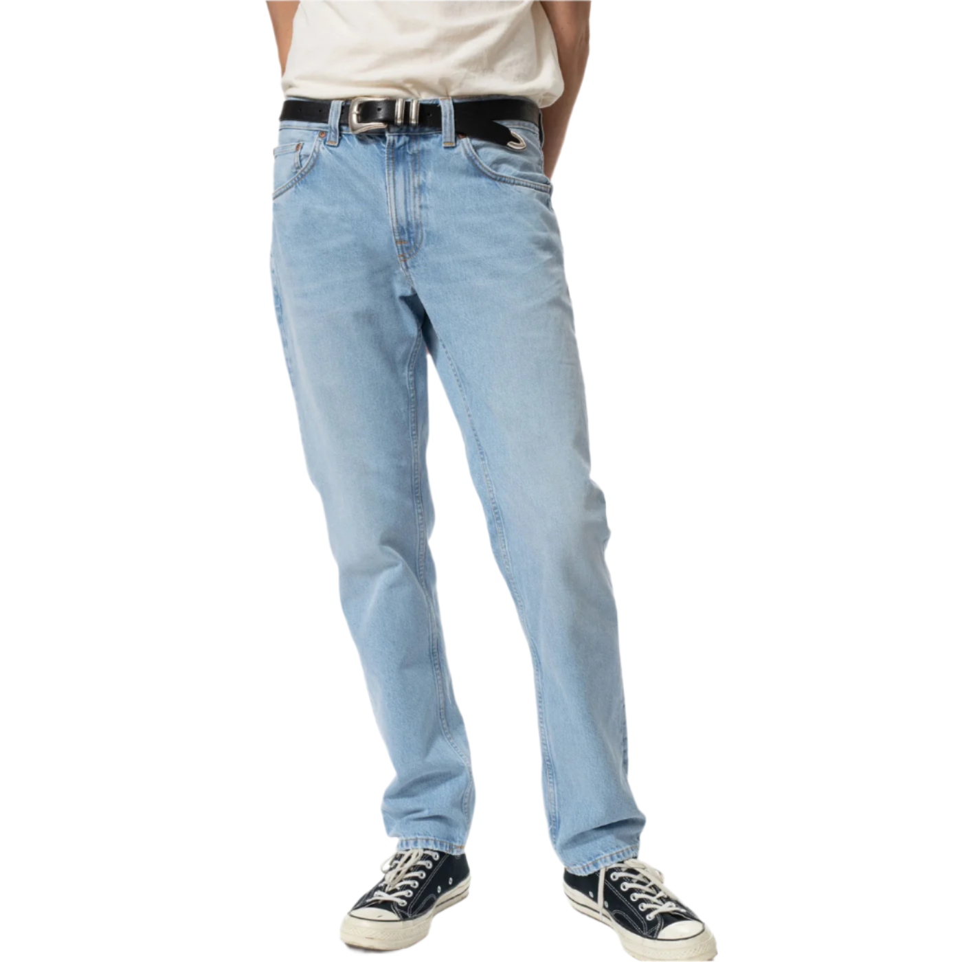 NUDIE JEANS GRITTY JACKSON BLUE TREASURE BRIGHT BLUE DENIM WASH