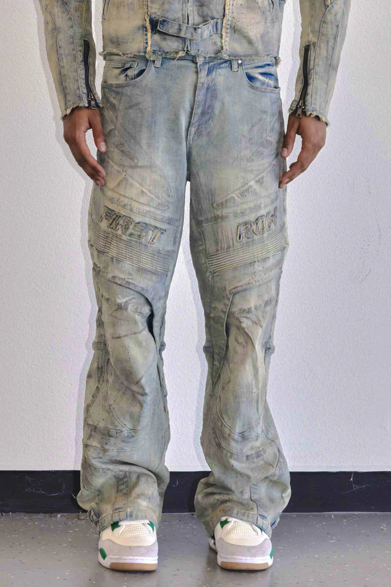 FIRST ROW MOTOR RACING Y2K DENIM PANTS