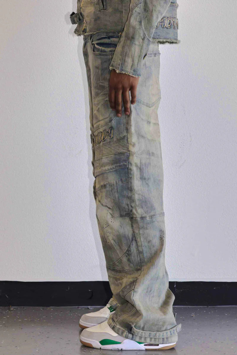 FIRST ROW MOTOR RACING Y2K DENIM PANTS