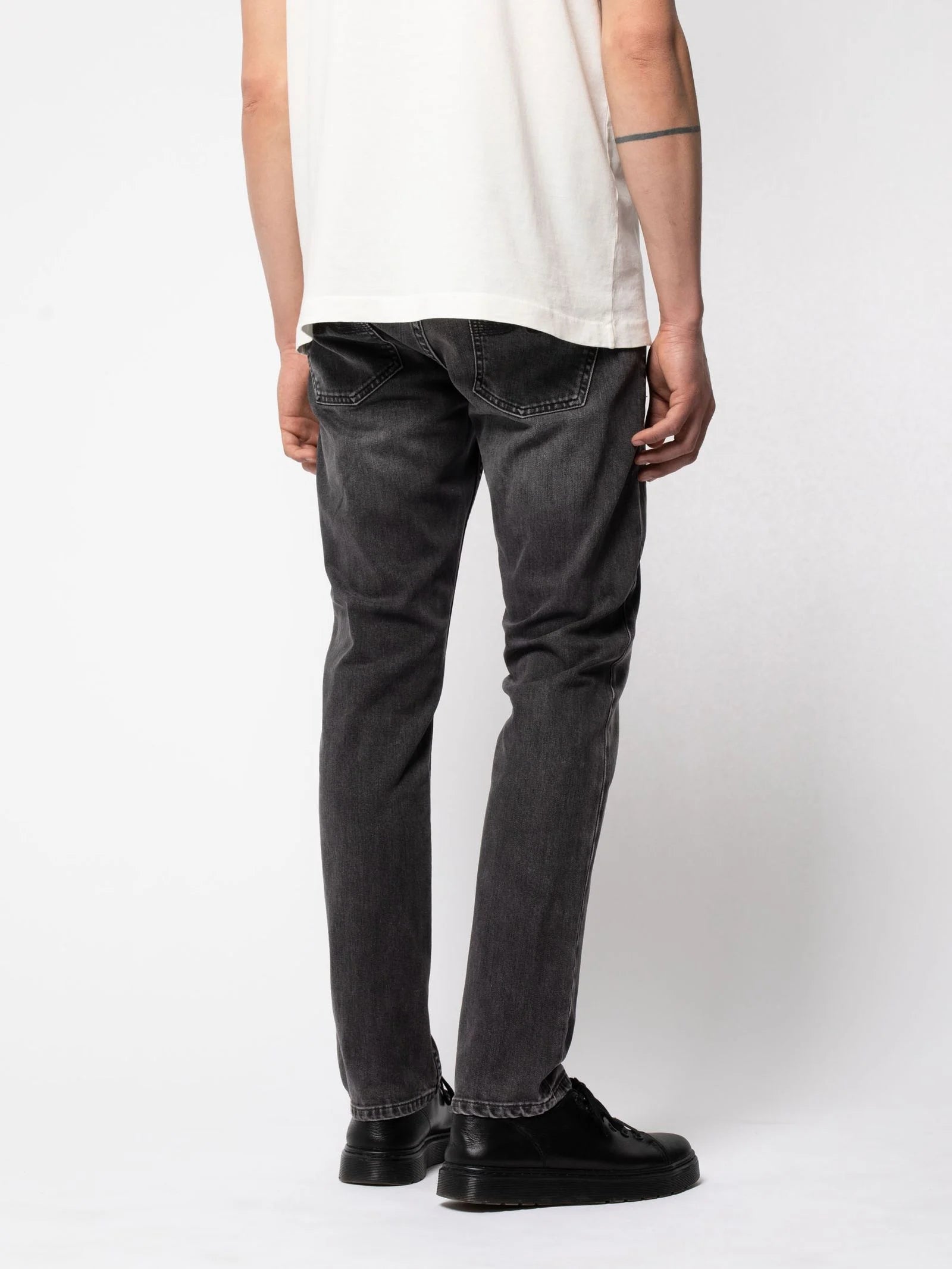 NUDIE JEANS LEAN DEAN BLACKEYES WASHED DENIM