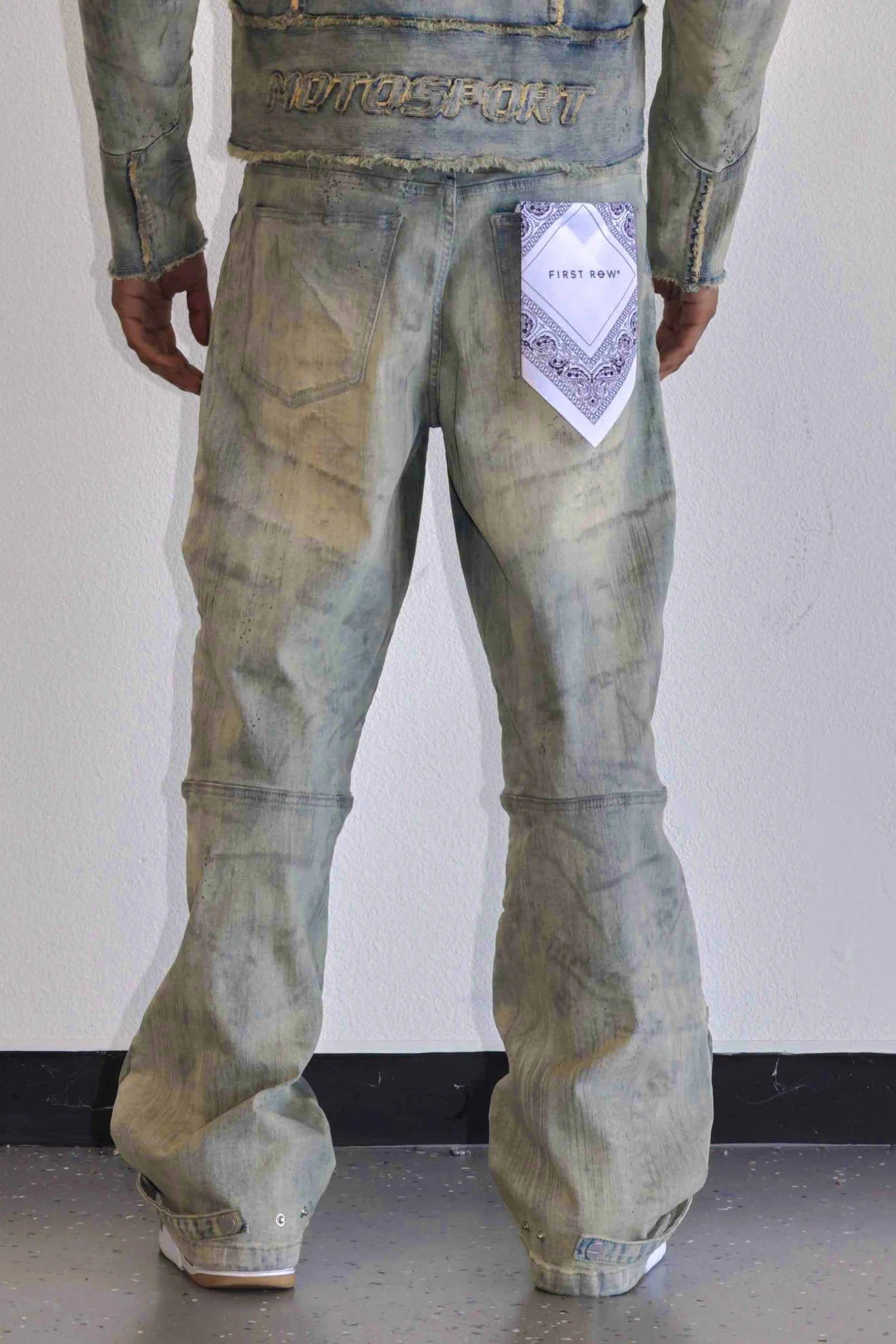 FIRST ROW MOTOR RACING Y2K DENIM PANTS