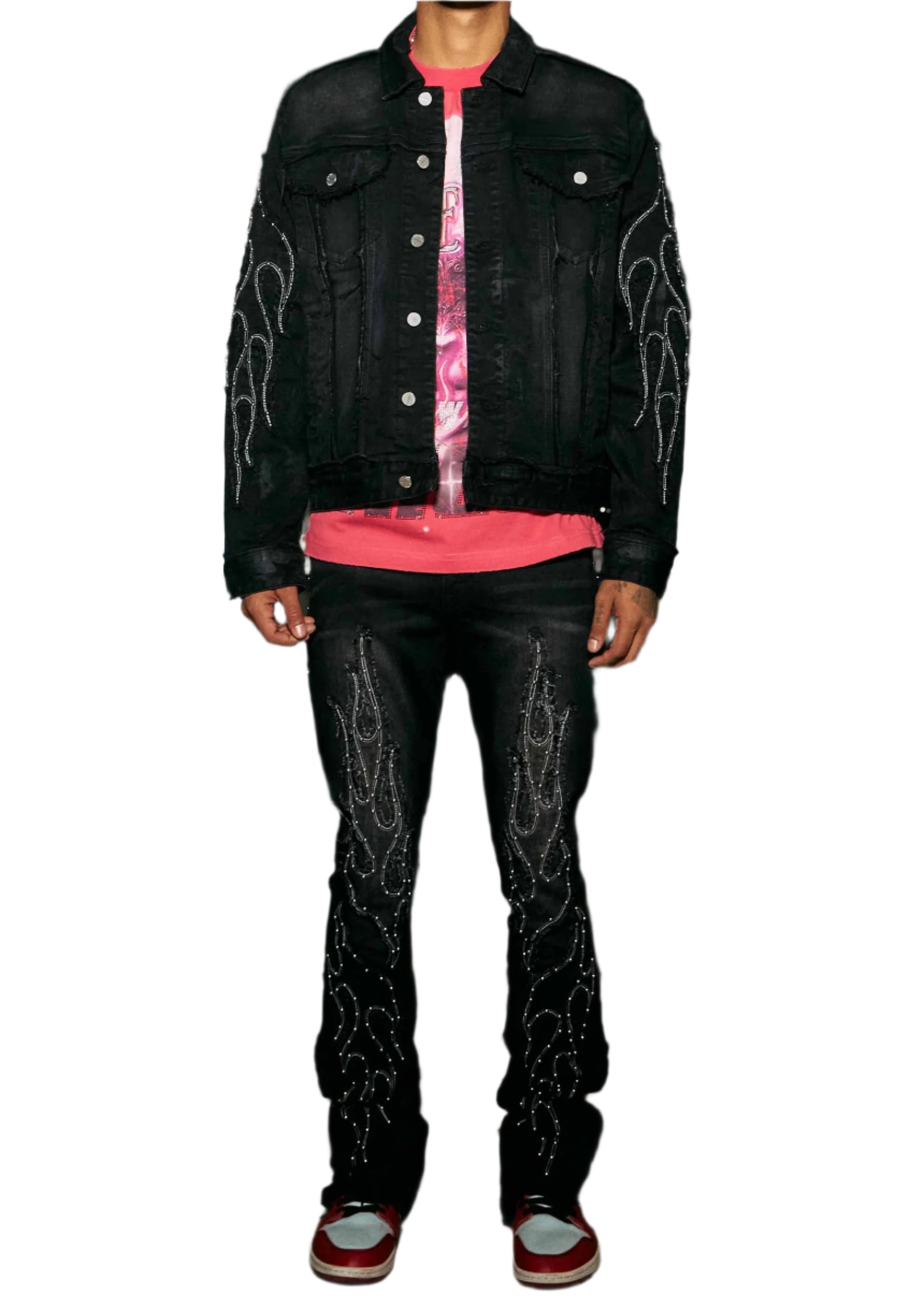 FIRST ROW STACKED FIT PANTS