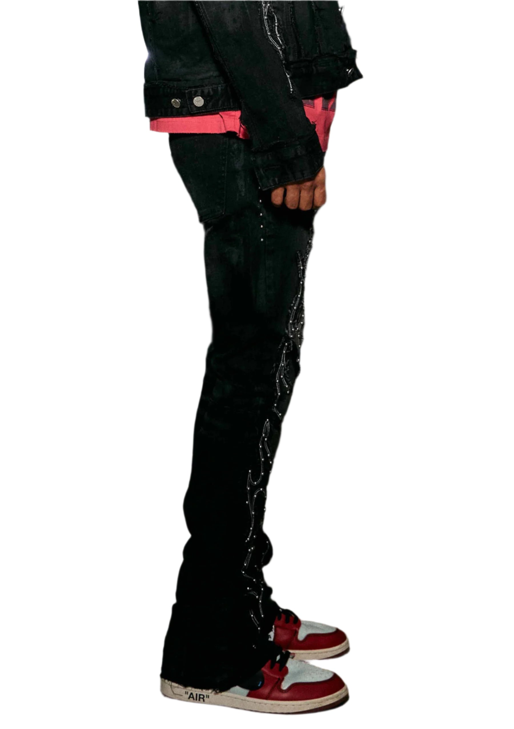 FIRST ROW STACKED FIT PANTS