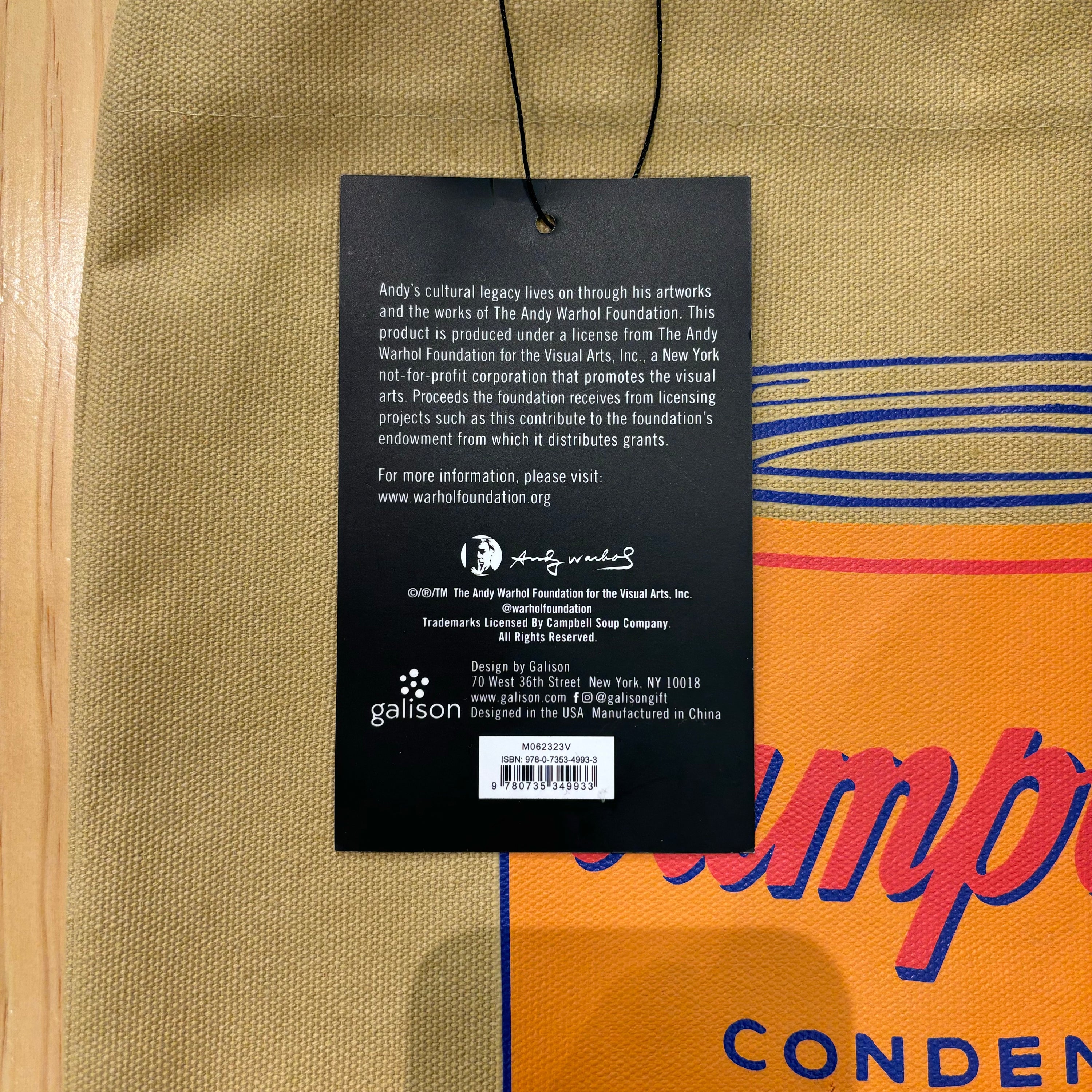 ANDY WARHOL CAMPBELL'S SOUP TOTE BAG