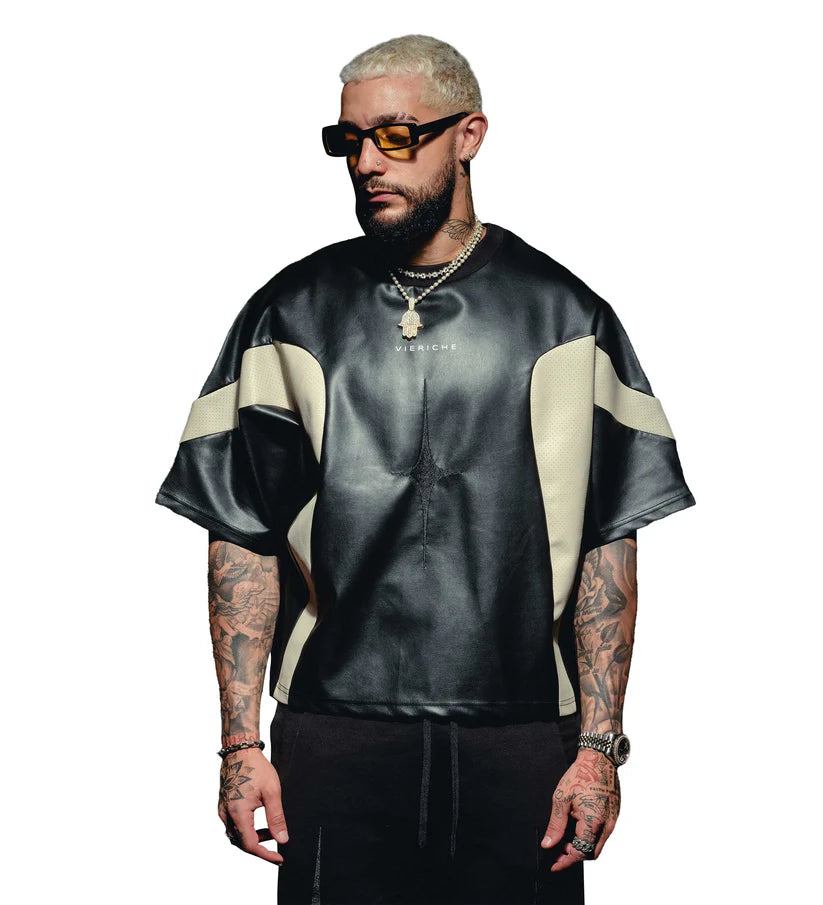 VIE RICHE VEAGAN LEATHER T-SHIRT