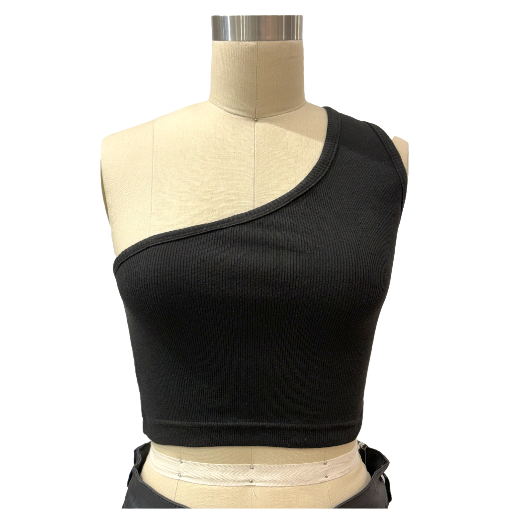 PORTER STATION ONE SHOULDER CROP TANK TOP